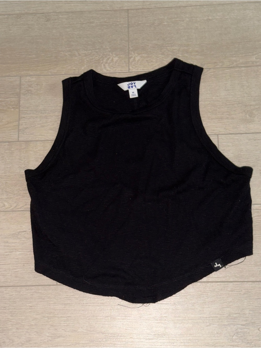 JoyLab Black Ribbed Cropped Tank